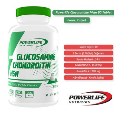 Powerlife Glucosamine Chondroitin MSM 90 tab